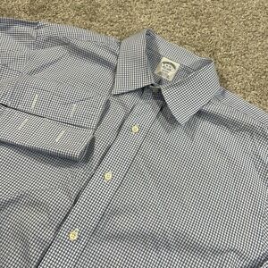 Brooks Brothers Dress Shirt 16-35 Regent Blue Check Supima Cotton French Cuff